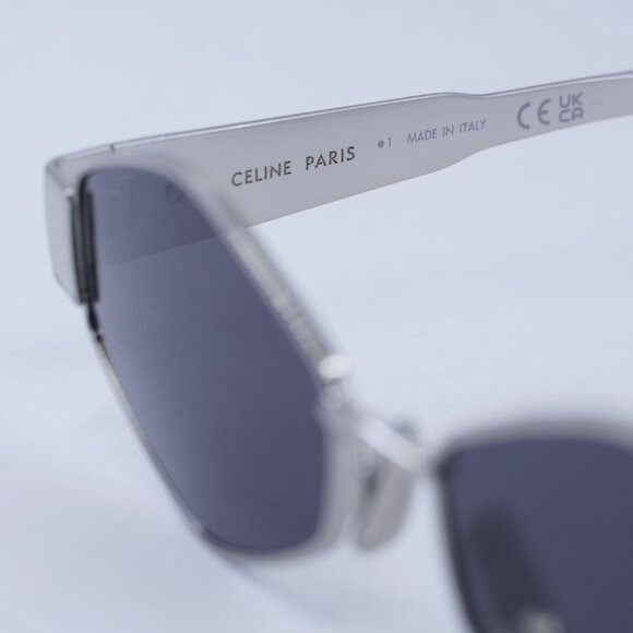 Celine CL40254U 16A Sunglasses Palladium Geometric Frame, Smoke Lenses main image 7